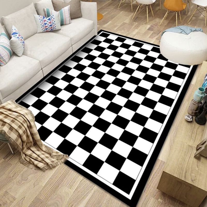 Light Gray Modern Rug Polyester Rhombus Indoor Rug Washable Rug for Drawing Room