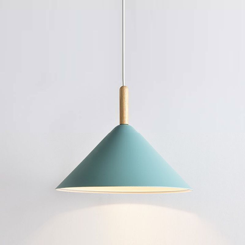 1 illuminazione a sospensione di cono leggero a cono moderno illuminazione sospesa in metallo per sala da pranzo