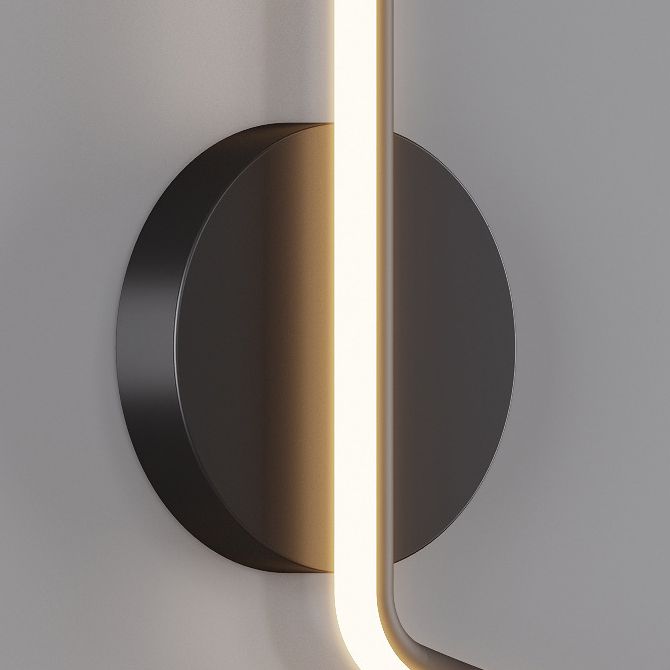 Éclairage mural de forme de ligne Éclairage de surface métallique minimaliste LED pour le couloir
