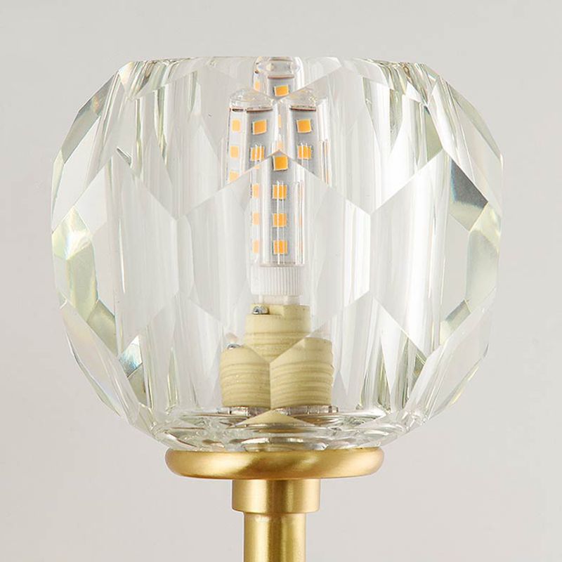 Modern Style Wall Lighting Fixture Gold Shaded Wall Mounted Light with Crystal Shade