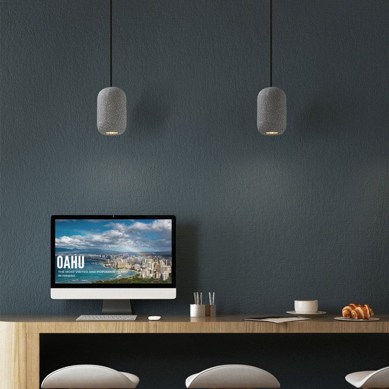 Lámpara de suspensión modernista de luz colgante de cemento cilíndrico para dormitorio