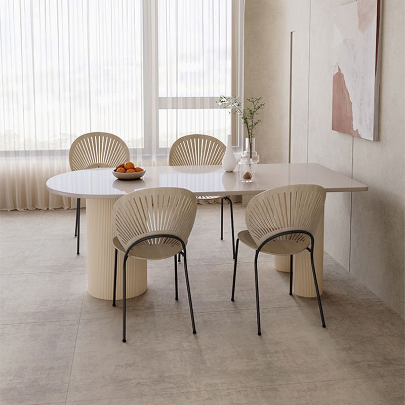 Modern White Dining Table Stone Dining Table for Kitchen Use