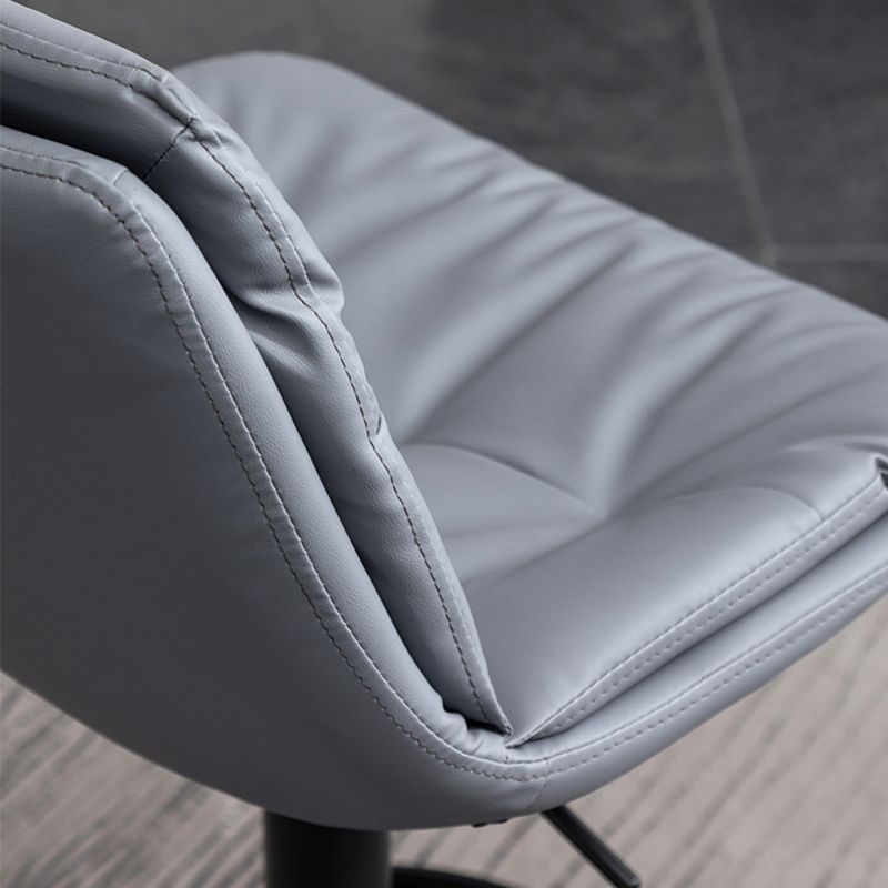 Contemporary Leather Swivel Barstool Indoor Bar Stool with Low Back