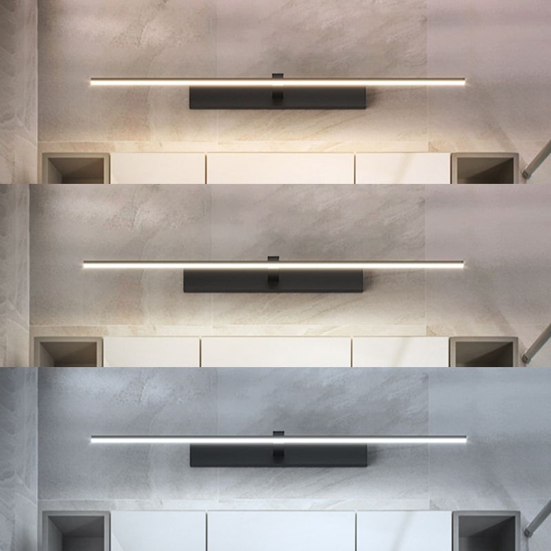 Minimalist-Style Strip Wall Sconce Lighting Metal LED Bathroom Sconce Light Fixture