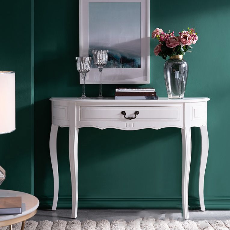 Solid Wood Console Table 13" W Mid-Century Modern Storage Console
