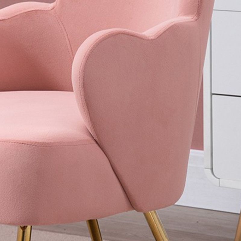 Casual Velvet Accent Chair Faux Leather Accent Chair in Orange/ Pink/ Green/ Gray