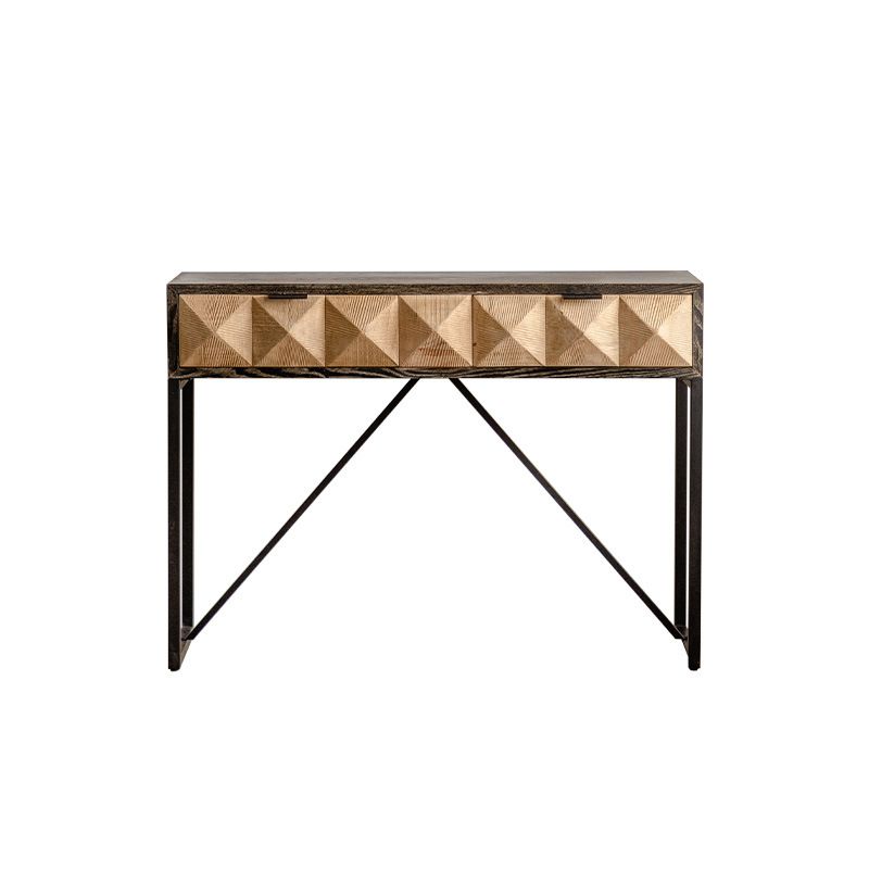 Mid-Century Modern Accent Chest Rectangular Wooden Chest in Distressed Finish