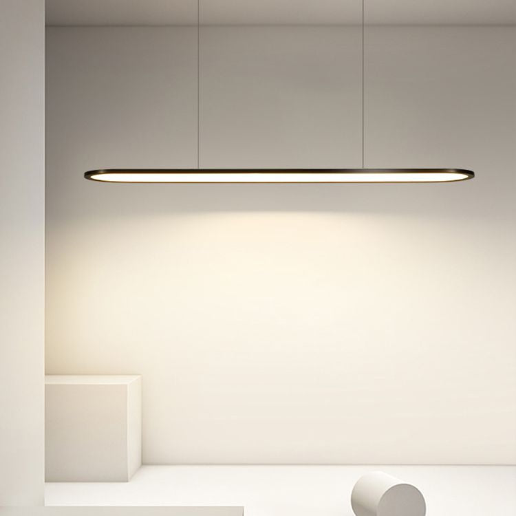 Verstelbare lengte 1 licht ovaal eilandlampen moderne kroonluchter metalen eilandverlichting in het wit