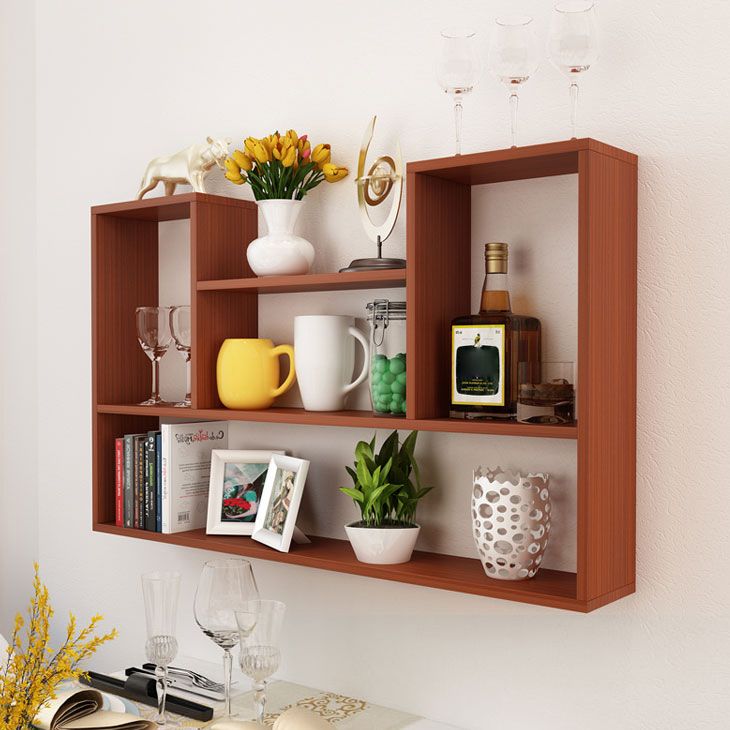 Wall Mounted Bookshelf Scandinavian Style Bookcase for Home and Study Room