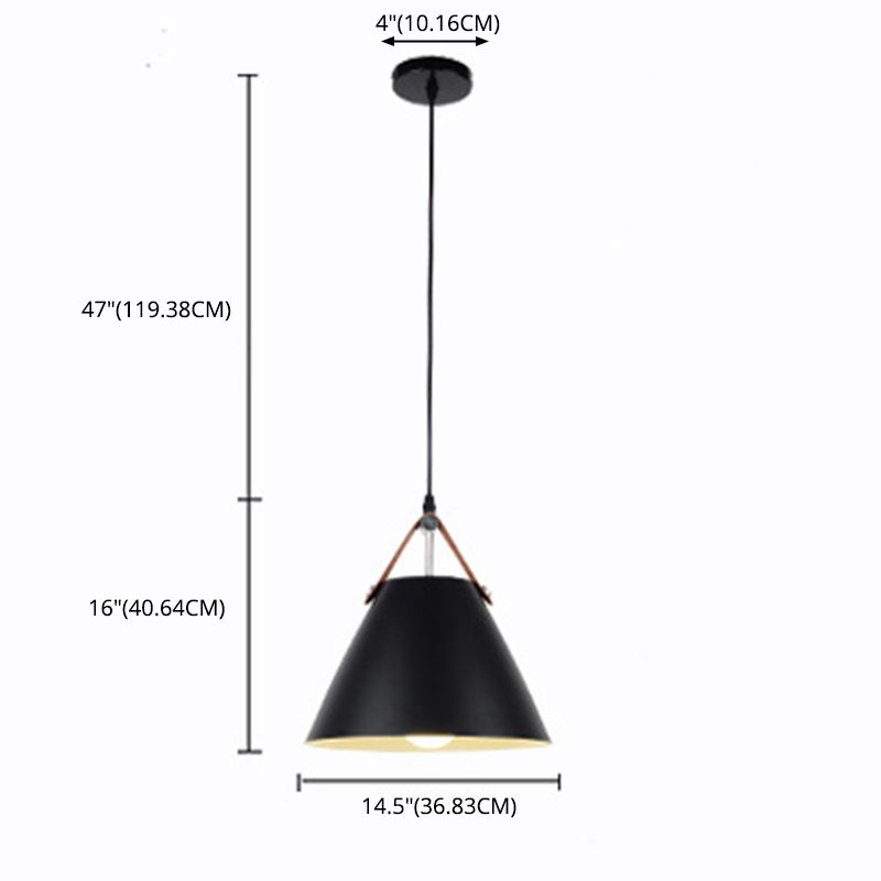 Modern Macaron colgante cónico de metal ligero de metal de 1 luz para la mesa del comedor