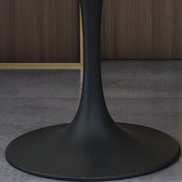 Round Black Base Dining Table Modern Stone Table for Kitchen