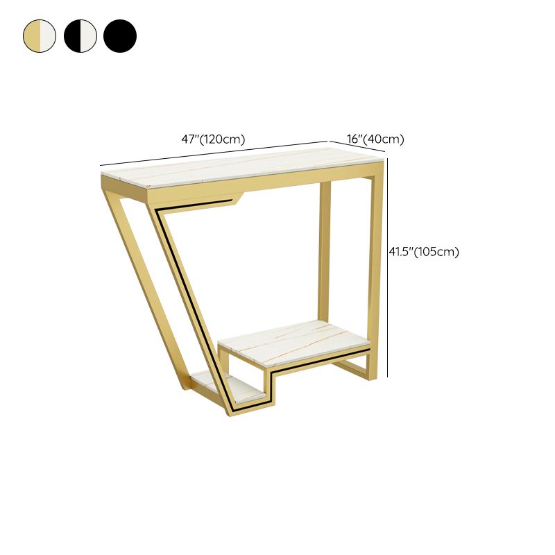 Glam Bistro Bar Table Rectangle Sintered Stone Bar Table for Living Room