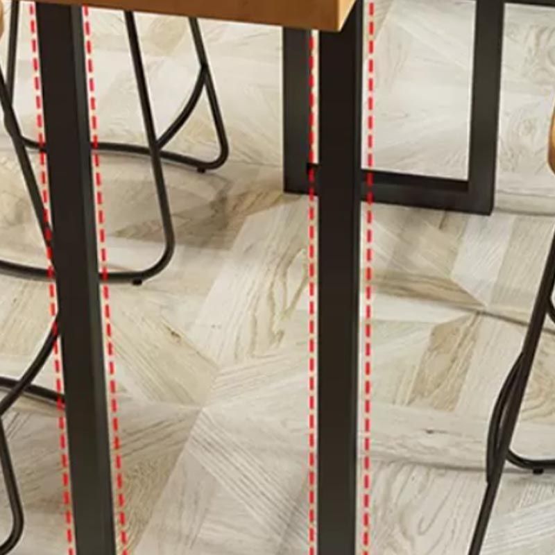 Modern 1/7 Pieces Bar Table Set Rectangle Pine Wood Counter Table with Stools for Balcony