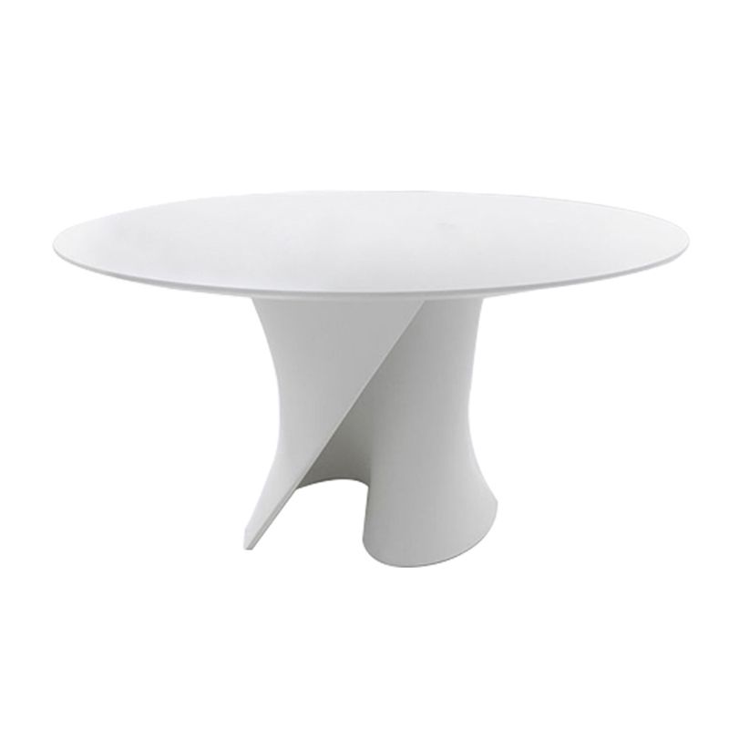 Modern Style Round Wood/Slate Table with Abstract Base Coffee Table