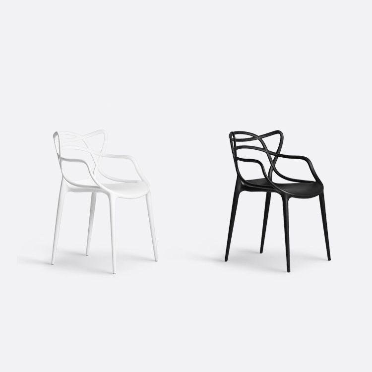 Scandinavian Stackable Dining Chairs Plastic Armless Dining Side Chair
