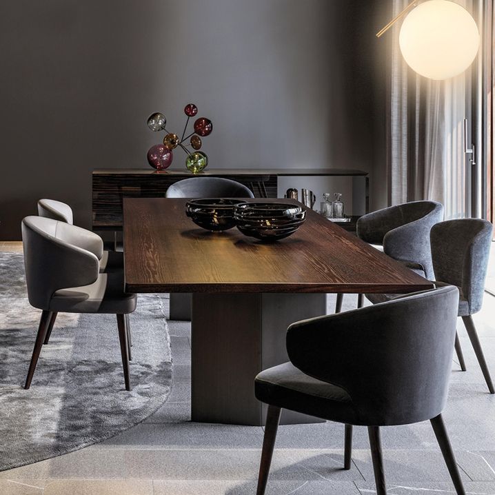 Fauteuils de salle à manger contemporains en bois, chaise d'appoint à oreilles pour usage domestique (Ensemble de 2)
