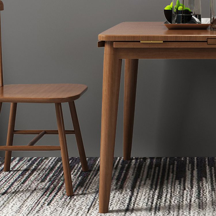 Modern Style Rubberwood Dinner Table Round Drop-Leaf Table for Home Use