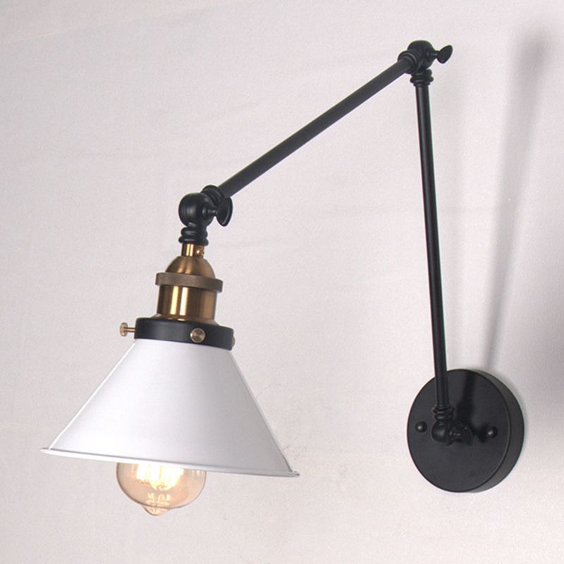 Luci da parete del braccio oscillante in stile industriale retrò per la camera da letto per camera da letto