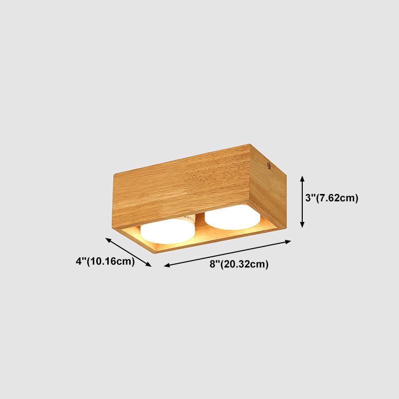 Plafonniers encastrés en bois, éclairage de montage au plafond à LED pour chambre à coucher