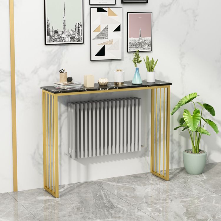 Modern Bar Dining Table Rectangle Bar Height Cocktail Table in Iron Base
