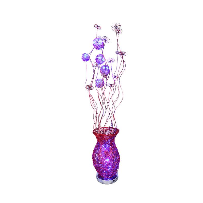 Lámpara de pie de aluminio lámpara de pie decorativa de lectura de flores LED LITING en rojo/amarillo/azul