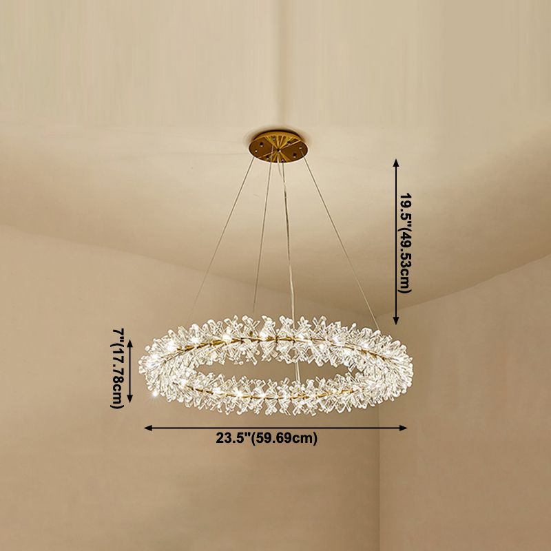 1 Circolo leggero Luci a sospensione Luci a sospensione Crystal Crystal Apparecchiatura in oro
