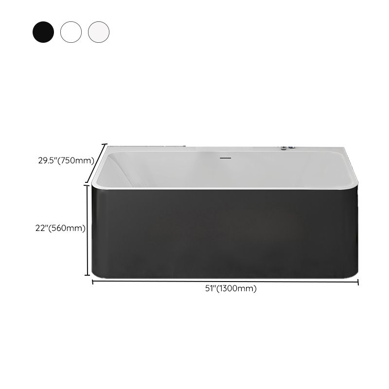 Modern Style Stone Soaking Bathtub Rectangle Back to Wall Bathtub