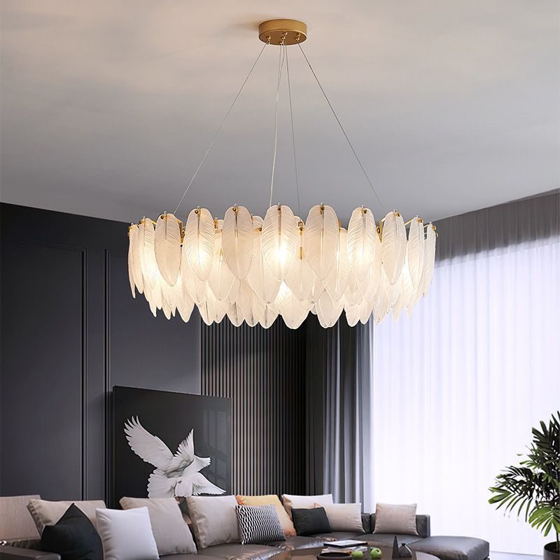 Circle Chandelier Light Fixture Designer Modern Simplicity Glass Pendant Lighting for Restaurant