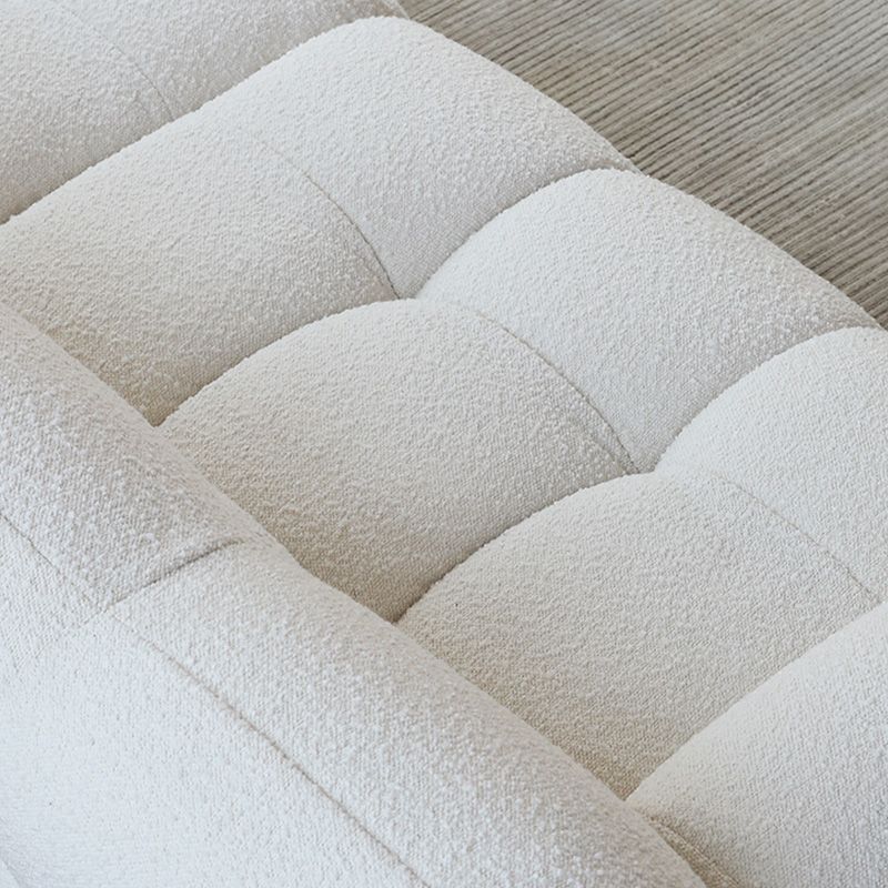 Biscuit Back Seating Square Arm Sofa in White for Living Room