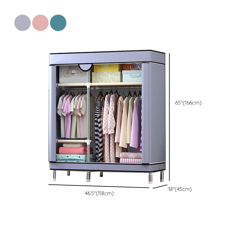 Steel Wardrobe Cabinet with Shelves Modern Wardrobe Armoire for Home