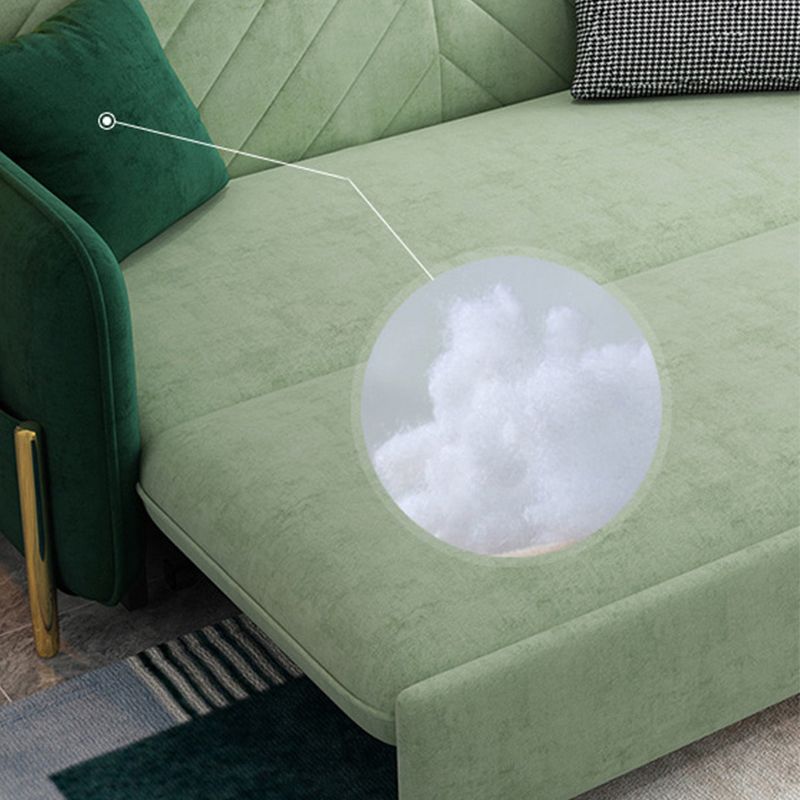 Glam Style Sofa Bed Square Arm Sleeper Sofa,31.49" Wide with Storage