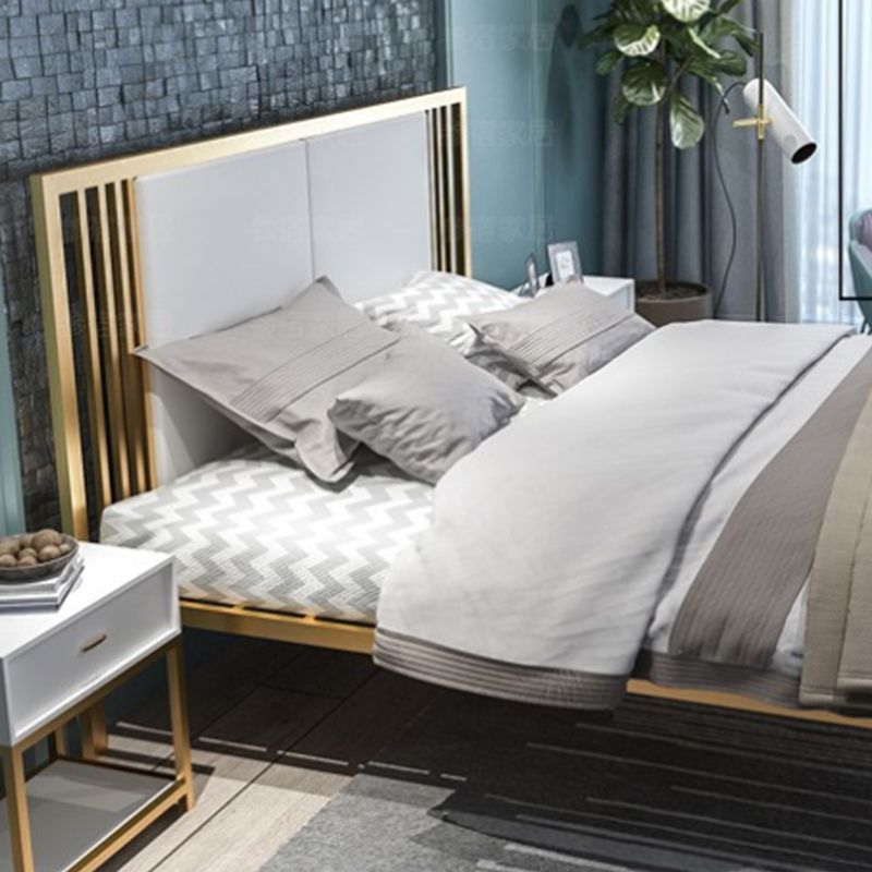 Metal Bed Frame Set Modern 79" L Wire-Grid Open-Frame Bed with Headboard