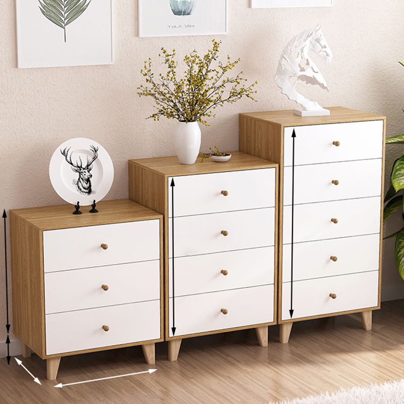 Contemporary Engineered Wood Bedroom Storage Chest Vertical Chest with Drawers