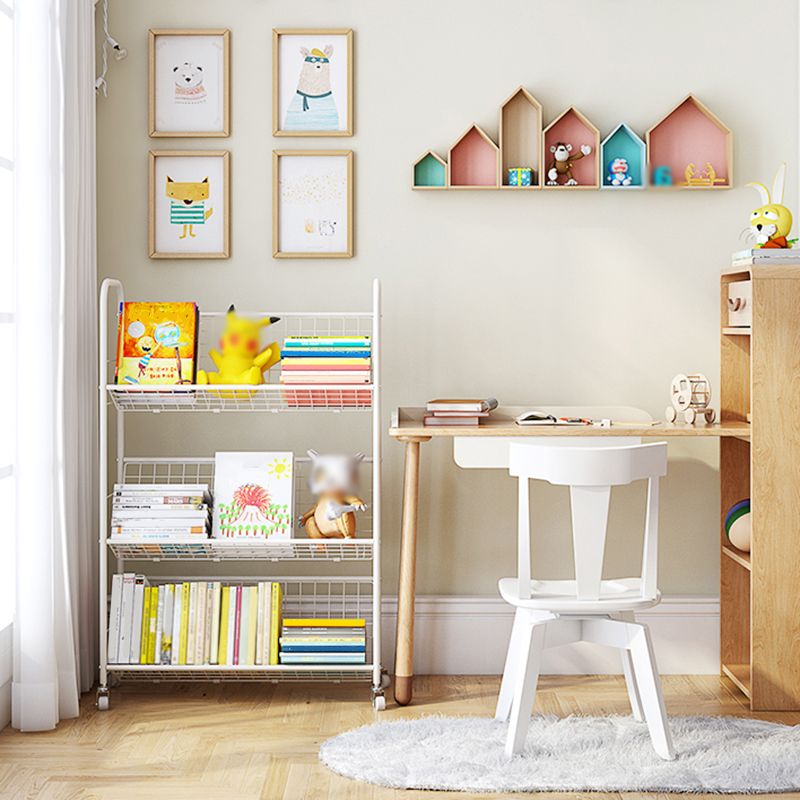 Modern Style Etagere Bookshelf Vertical Open Back Metal Bookcase for Home