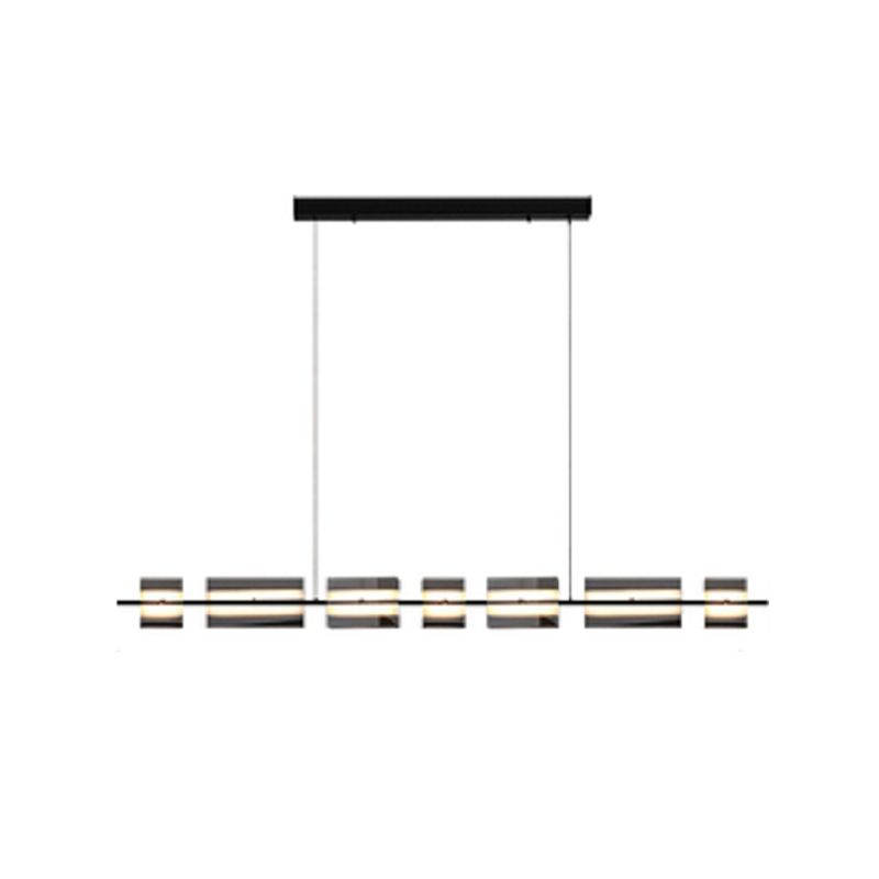 LED Island Light Multi Lights Island Hanging Light with Glass Shade for Dining Room