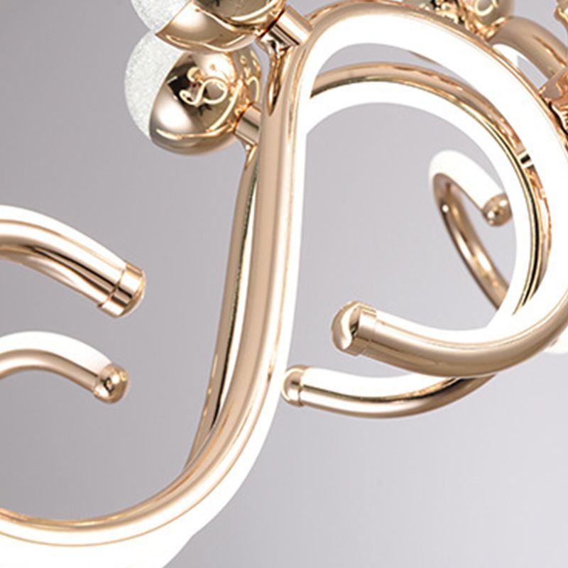 Accesorios de iluminación de lámpara de estilo posmoderno araña colgante de metal en oro