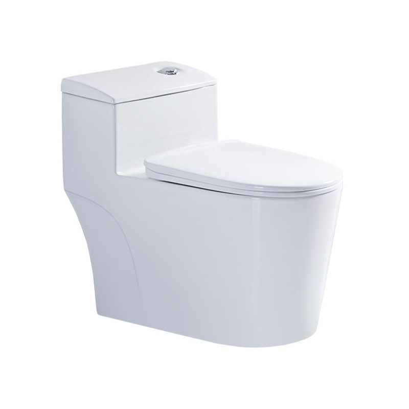 Siphon JetFlush Toilet Traditional One-Piece Toilet with Slow Close Seat