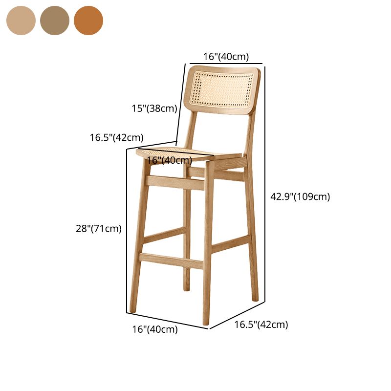 Wood Contemporary Kitchen Dining Room Armless Stool Low Back Bar Stool