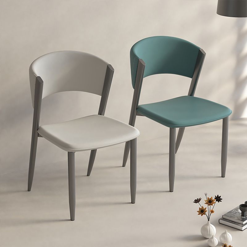 Faux Leather Dining Chairs Designer style Open Back Armless Chair
