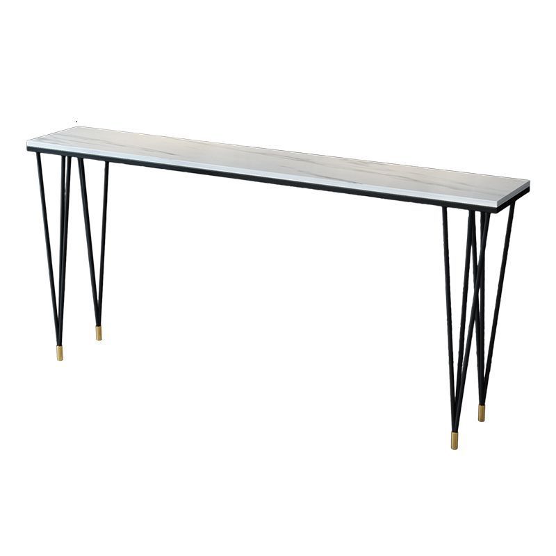 Modern Bar-height Table Stone Top Bistro Pub Table with Four Legs