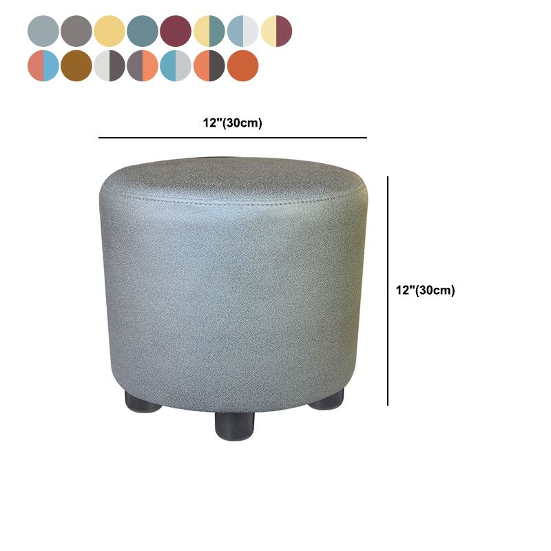 Modern Contrast Color Pouf Chair Round Cotton Stain Resistant Footstool Ottoman