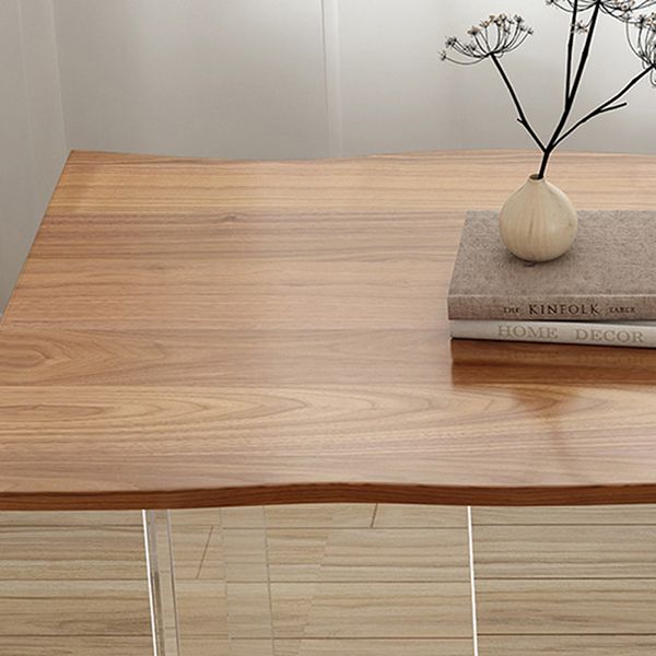 Rectangle Double Pedestal Dining Table Modern Wood Table for Dining Room