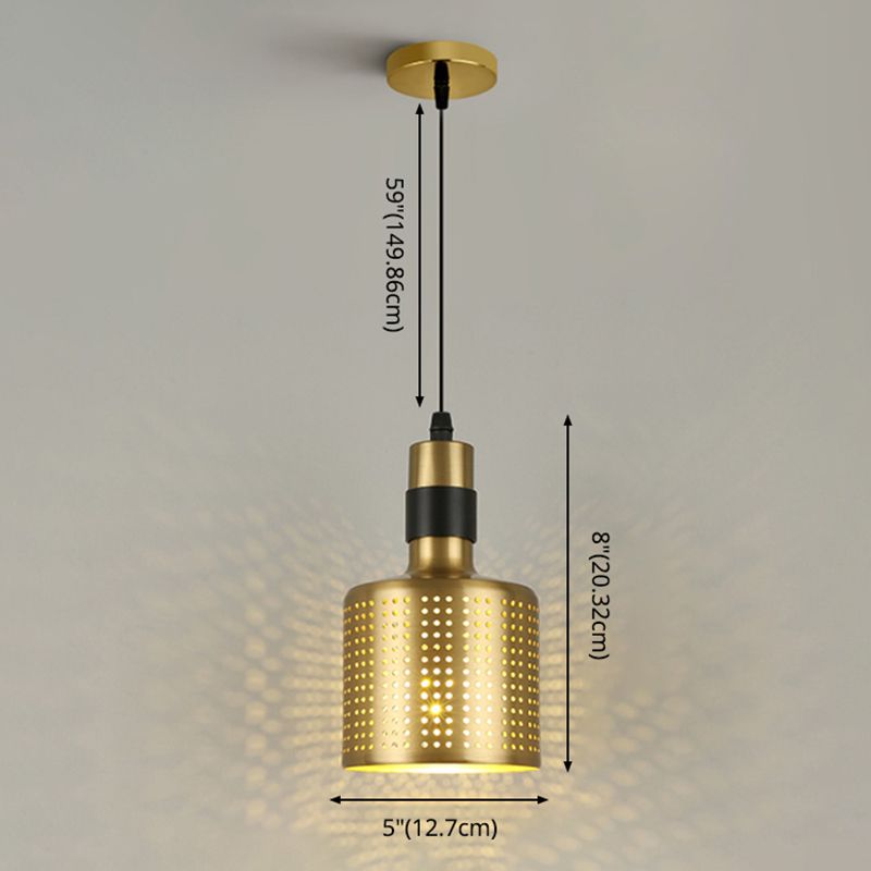 Modern Style Pendant Lighting Fixture Gold Shaded Down Lighting Pendant with Metal Shade