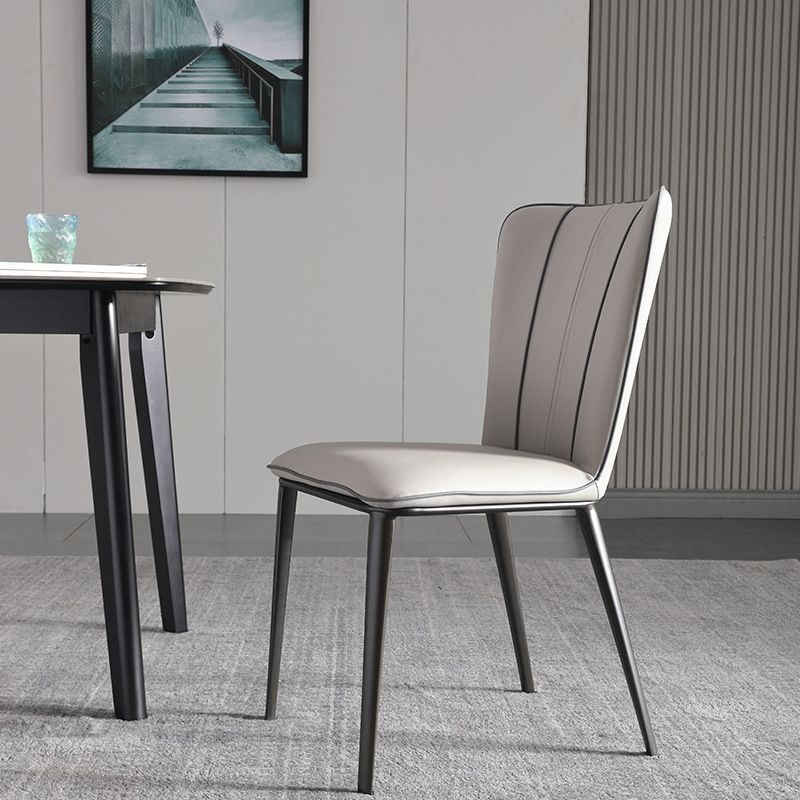 Minimalist 1/2/4/7 Pieces Furniture Stone Rectangle Dining Table Set in Gray