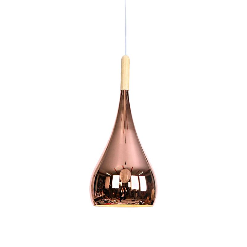 1 lágrima lágrima de lágrima lámpara colgante de lágrima contemporánea cromada/oro colgante de metal de metal de oro para cocina para cocina