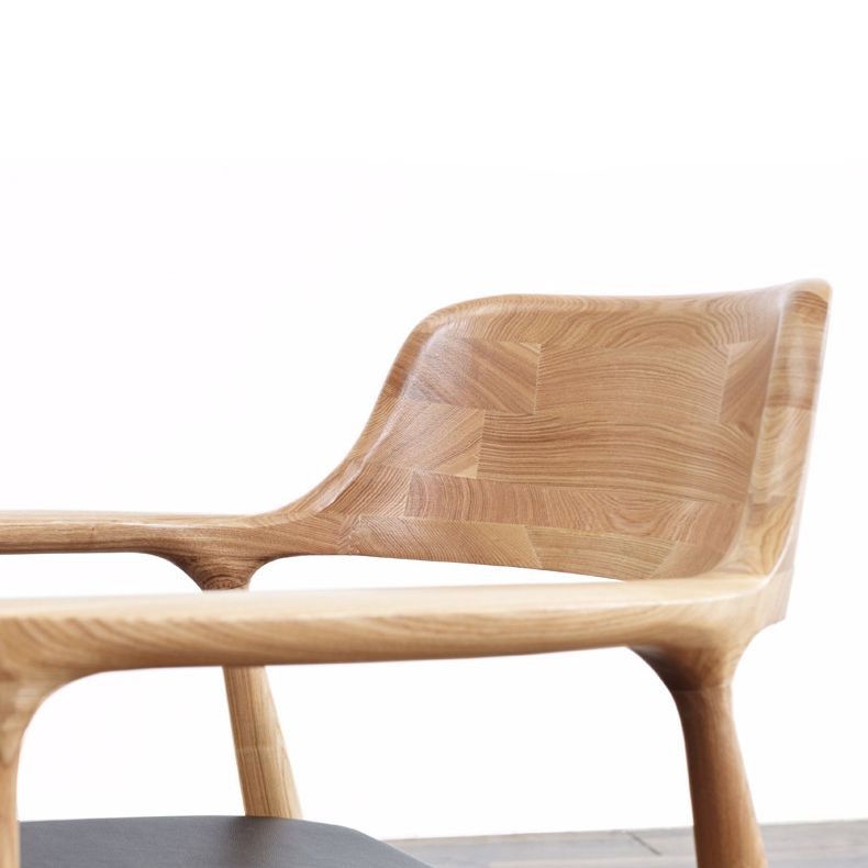 Chaise de salle à manger de style contemporain en bois massif ouvert à l'arrière pour restauration pour restaurant