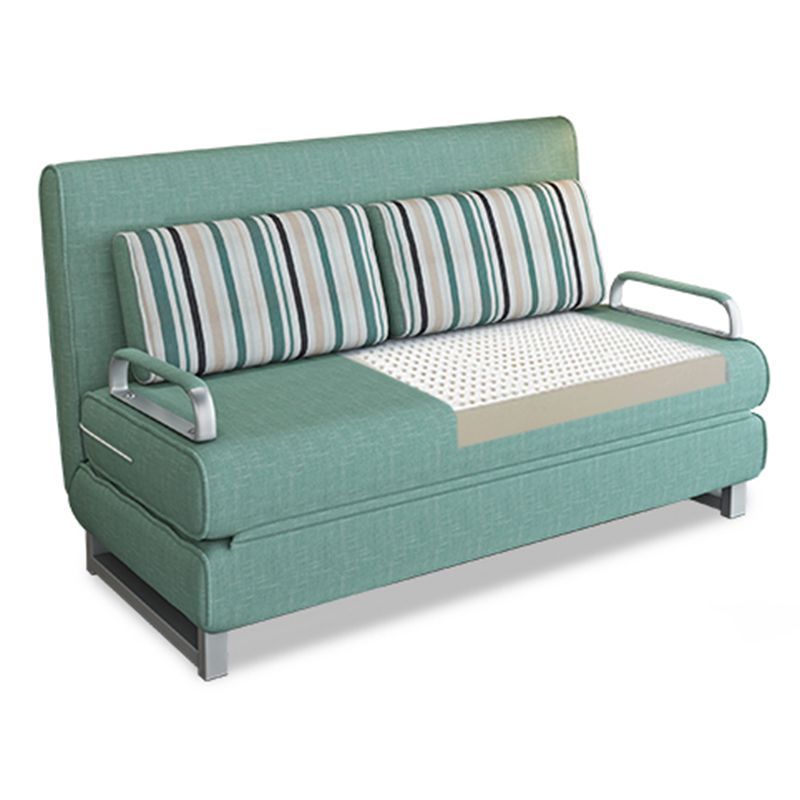 Contemporary Convertible Armless Bed Sofa Couch with Pillows