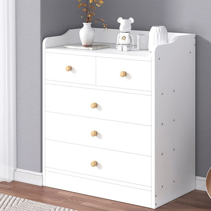 Modern Wooden Chest Bedroom Vertical Storage Chest with 4 / 5 / 6 Drawers