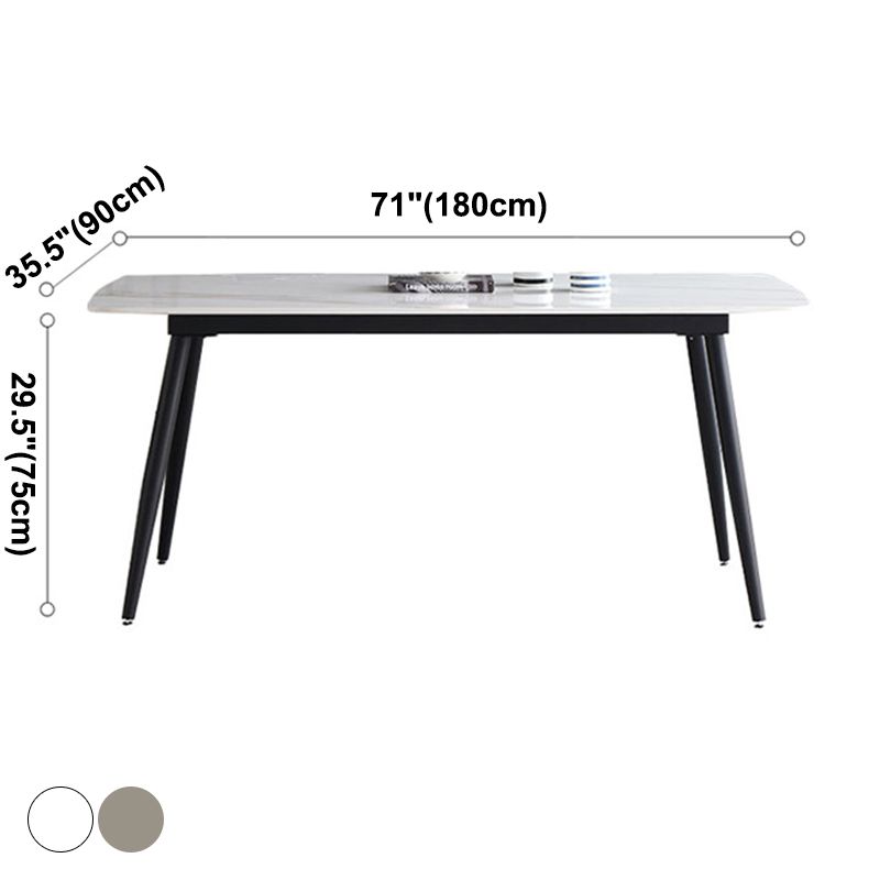 Sintered Stone Modern Dining Table Rectangle Table with 4 Legs for Home