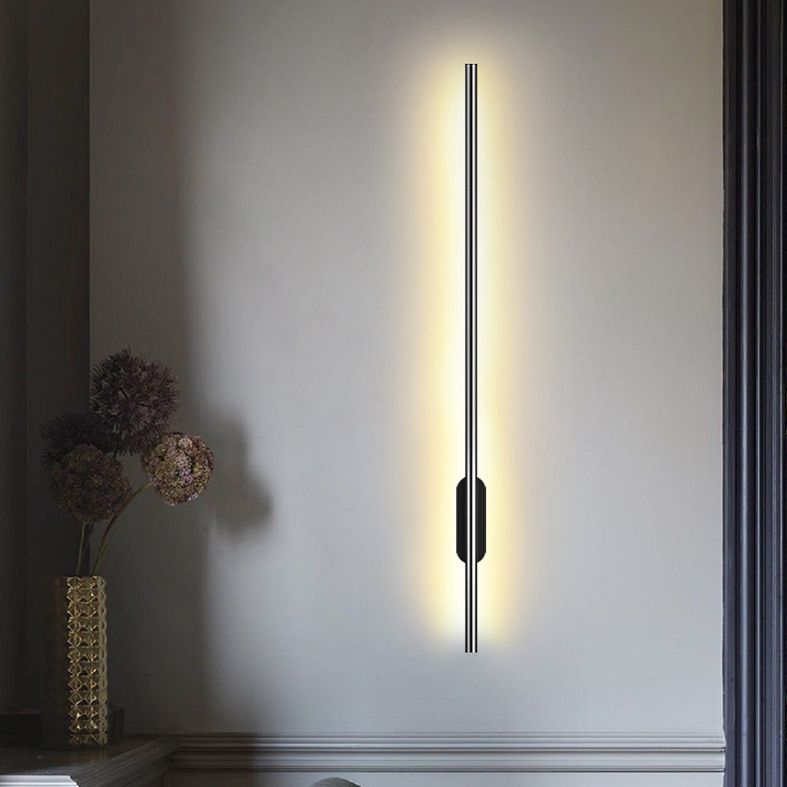 Metal Linear Wall Mounted Light Fixture Modern Minimalist Style Wall Light Sconces for Living Room